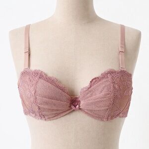 Vintage Lace Underwire Bra in Dusty Rose
